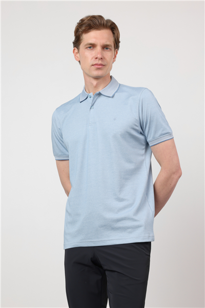 Mavi Polo Yaka Kısa Kol Cepsiz Comfort Fit Pamuklu Tişört 1011260153