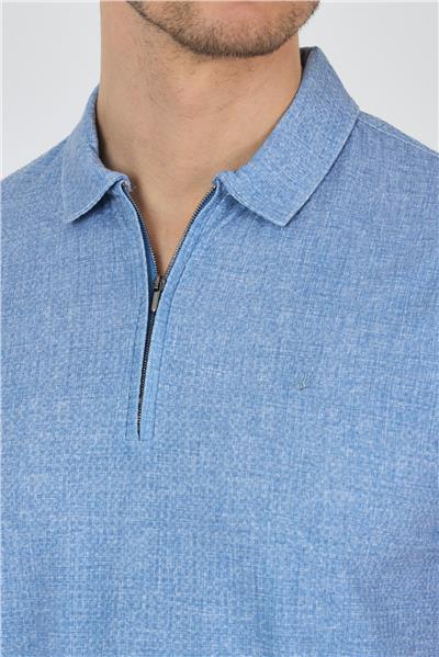 Mavi Polo Yaka Kısa Kol Cepsiz Slim Fit Classic Tişört 1011250176