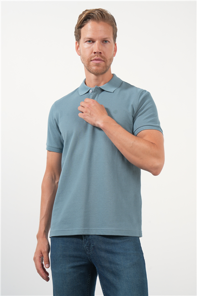 Mavi Polo Yaka Pike Kısa Kol Slim Fit Pamuklu Tişört 1011260170