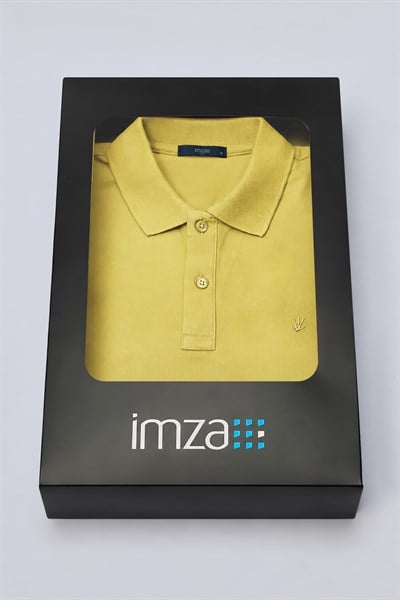 Kehribar Polo Yaka Pike Kısa Kol Slim Fit Pamuklu Tişört 1011260170