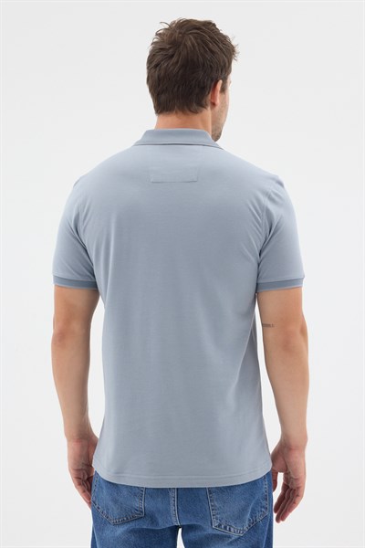 Mavi Polo Yaka Pike Kısa Kol Slim Fit %100 Pamuk Tişört 1011260171
