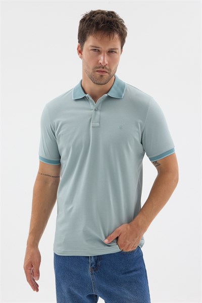 Mavi Polo Yaka Pike Kısa Kol Slim Fit %100 Pamuk Tişört 1011260171