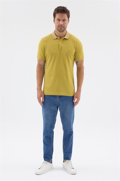 Mavi Polo Yaka Pike Kısa Kol Slim Fit %100 Pamuk Tişört 1011260171
