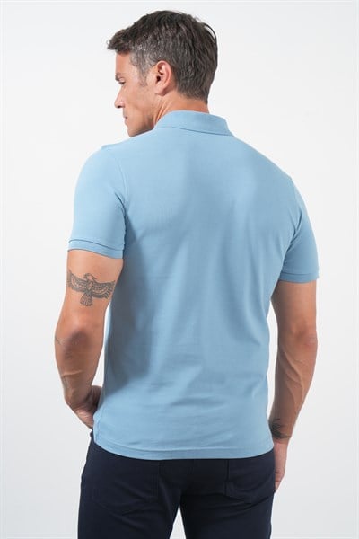 Mavi Polo Yaka Pike Kısa Kol Slim Fit Pamuklu Tişört 1011260169
