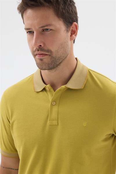 Mavi Polo Yaka Pike Kısa Kol Slim Fit %100 Pamuk Tişört 1011260171