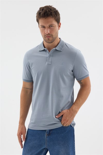 Mavi Polo Yaka Pike Kısa Kol Slim Fit %100 Pamuk Tişört 1011260171