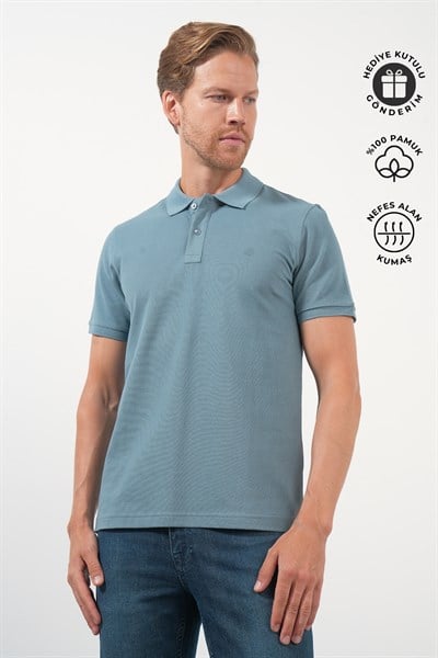 Mavi Polo Yaka Pike Kısa Kol Slim Fit Pamuklu Tişört 1011260170