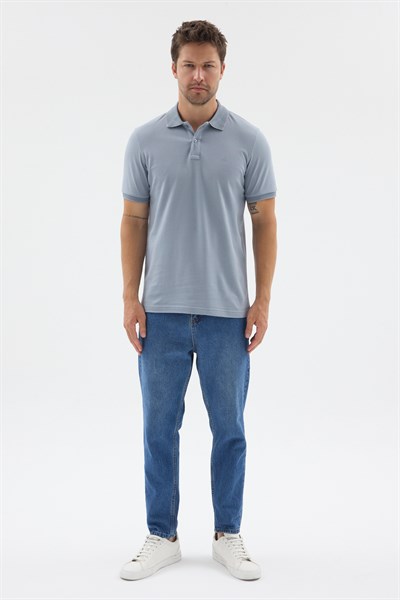 Mavi Polo Yaka Pike Kısa Kol Slim Fit %100 Pamuk Tişört 1011260171