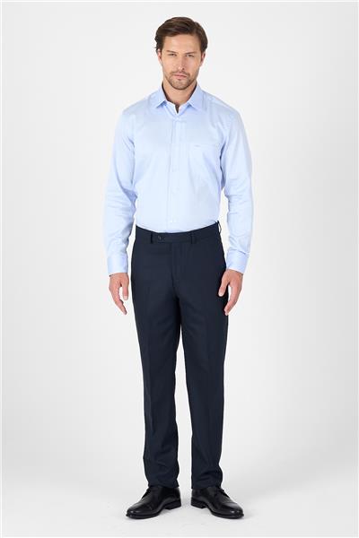 Mavi Sert Yaka Düz Classic %100 Pamuk Comfort Fit Gömlek 1004250323