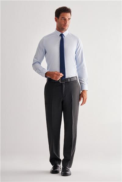 Mavi Sert Yaka Uzun Kol Slim Fit Pamuklu Gömlek 1004255175