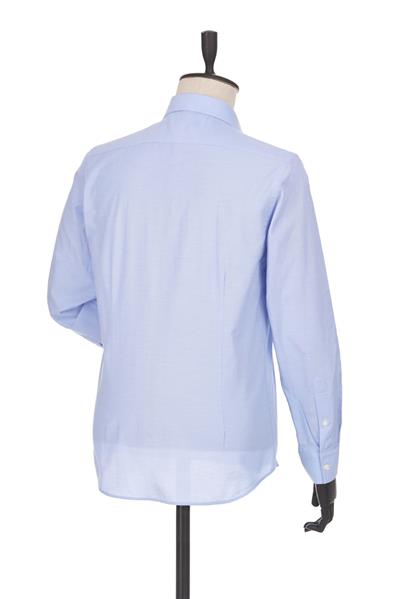 Mavi Uzun Kol Filafil Desen Filafil Sert Yaka Cepsiz Pamuklu Basic Slim Fit Gömlek 1004245008