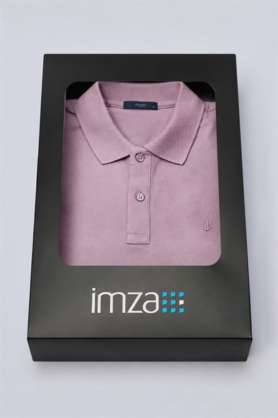 Mor Polo Yaka Pike Kısa Kol Slim Fit Pamuklu Tişört 1011260169