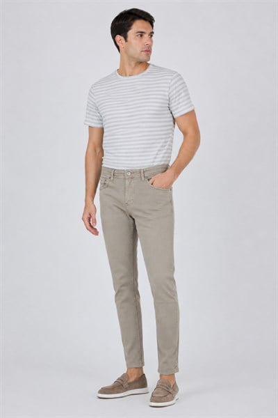 Bej Pamuklu 5 Cep Casual Slim Fit 5 Cep Pantolon 1003250318