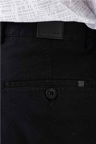 Siyah Pamuklu Yandan Cepli Casual Comfort Fit Chino Pantolon 1003235154