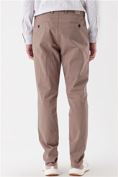 Koyu Bej Pamuklu Yandan Cepli Casual Comfort Fit Chino Pantolon 1003235154