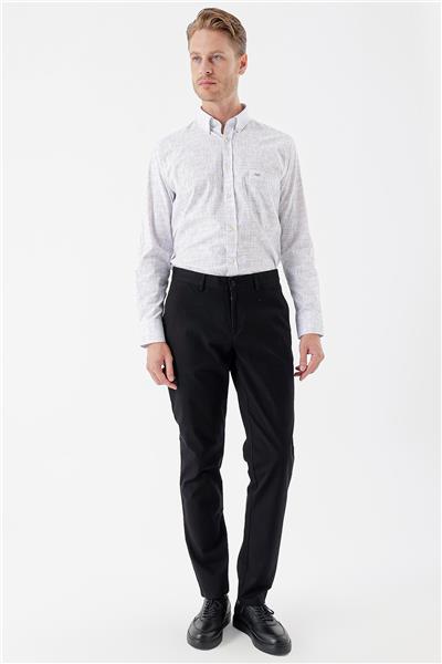 Siyah Pamuklu Yandan Cepli Casual Comfort Fit Chino Pantolon 1003235154