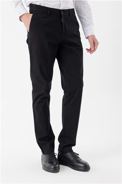 Siyah Pamuklu Yandan Cepli Casual Comfort Fit Chino Pantolon 1003235154