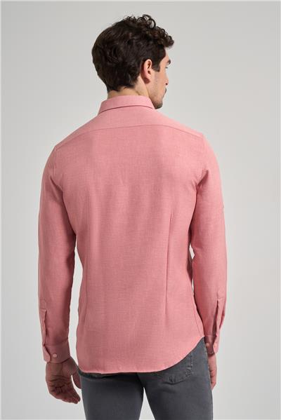 Kısalabilir Kol Düz Gabardin Düğmeli Yaka Cepsiz Casual Slim Fit Gömlek 1004250124