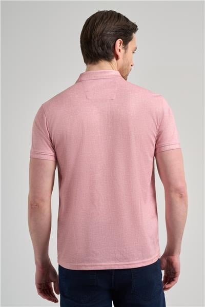 Pudra Kısa Kol Baskılı Pike Polo Yaka Cepsiz esnek Casual Slim Fit Tişört 1011250151