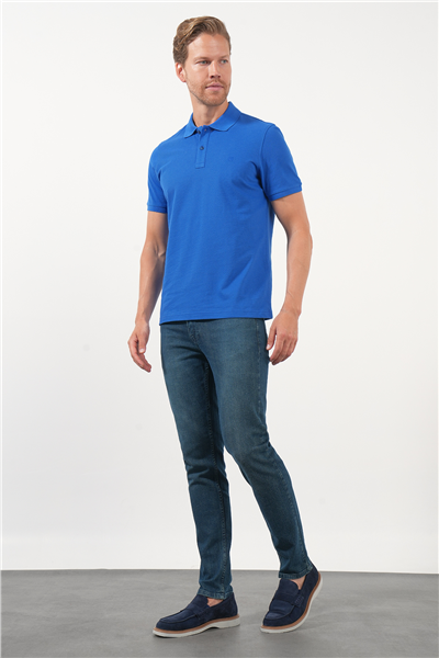 Saks Polo Yaka Pike Kısa Kol Slim Fit Pamuklu Tişört 1011260170