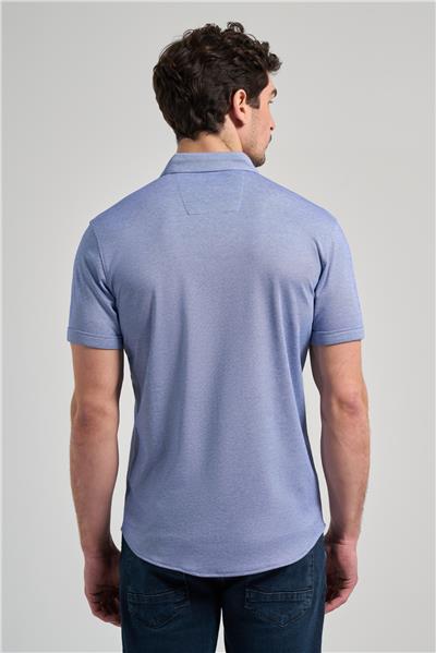 Saks Kısa Kol Düz Örme Düğmeli Yaka Pamuklu Slim Fit Gömlek 1004250152