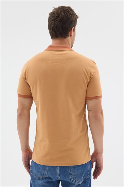 Sarı Polo Yaka Pike Kısa Kol Slim Fit %100 Pamuk Tişört 1011260171