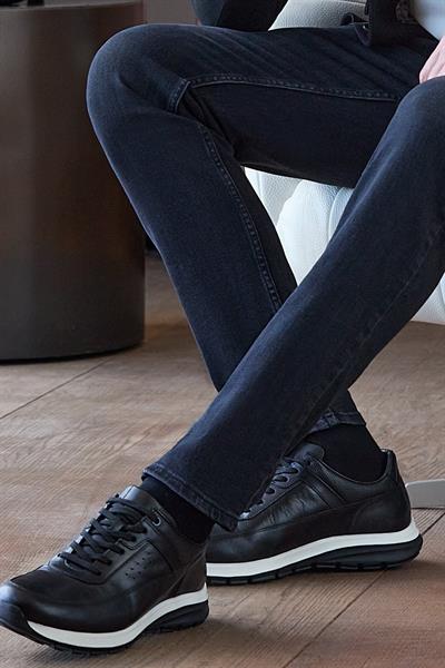 Siyah %100 Deri Analin Bağcıklı Casual Ayakkabı 1033245161