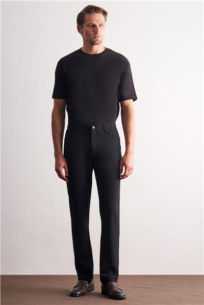 Siyah 5 Cep  Düz Paça Esnek Slim Fit  Casual Pantolon 1003255157