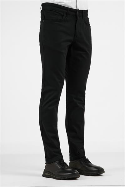 Siyah 5 Cep  Düz Paça Pamuklu Slim Fit 5 Cep Casual Pantolon 1003255154