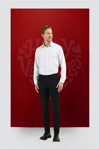 Siyah 5 Cep  Düz Paça Pamuklu Slim Fit 5 Cep Casual Pantolon 1003255154