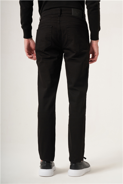 Siyah 5 Cep Gabardin Slim Fit Pamuklu Denim Pantolon 1023265151