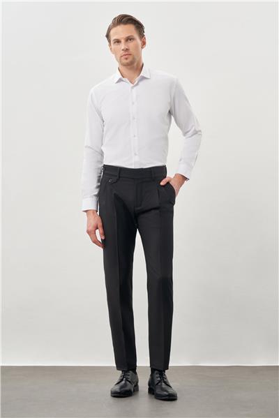 Siyah Yandan Cepli Classic Slim Fit Modelli Pantolon Pantolon 1003245172