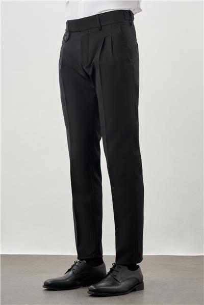 Siyah Yandan Cepli Classic Slim Fit Modelli Pantolon Pantolon 1003245172