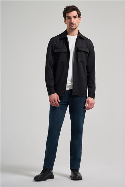 Siyah Armürlü Bebe Yaka Kendinden Pamuklu Garnisiz-Biyesiz Standart Fit Mont 1007245163