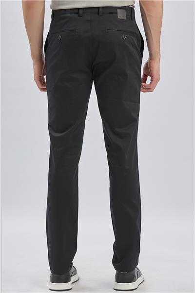 Siyah Pamuklu Yandan Cepli Casual Slim Fit Chino Pantolon 1003240161