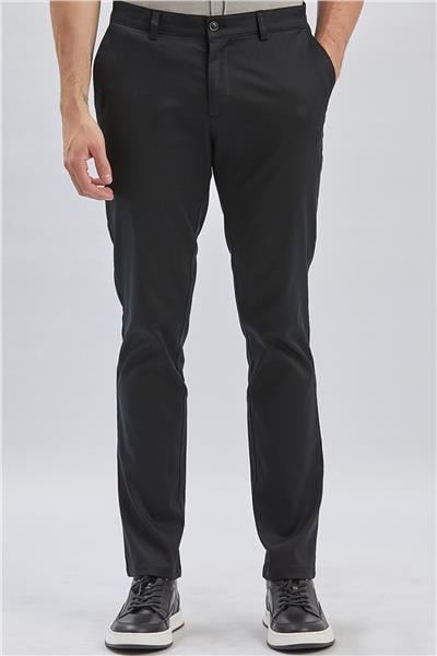 Siyah Pamuklu Yandan Cepli Casual Slim Fit Chino Pantolon 1003240161