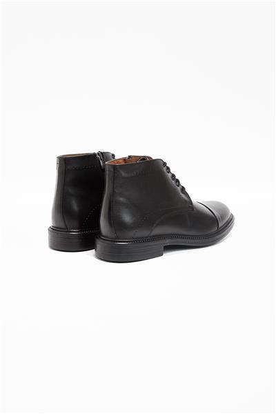 Siyah %100 Deri Antik Bağcıklı Classic Ayakkabı 1033245157