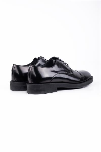 Siyah %100 Deri Açma Bağcıklı Classic Ayakkabı 1033245159