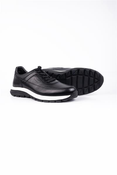 Siyah %100 Deri Analin Bağcıklı Casual Ayakkabı 1033245161