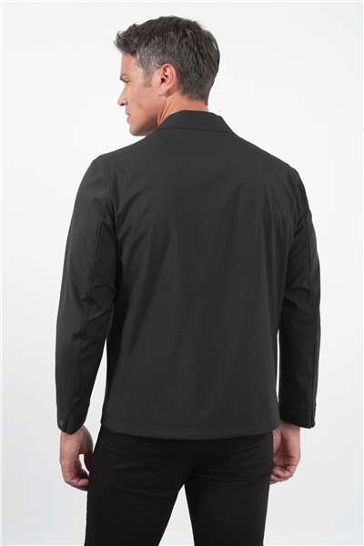 Siyah Berberi Yaka Slim Fit Mont 1007260155
