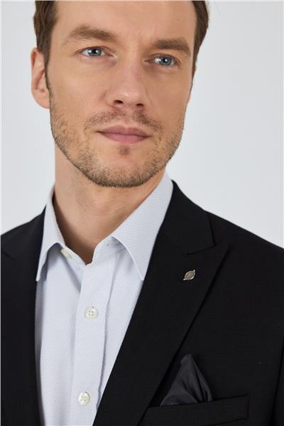 Siyah Kılıç Yaka   Esnek 6 Drop Slim Fit Classic  Ceket 1002250124