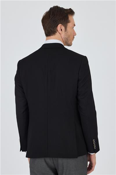 Siyah Kılıç Yaka   Esnek 6 Drop Slim Fit Classic  Ceket 1002250124