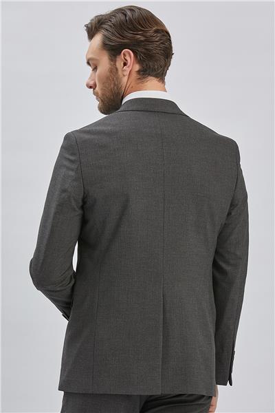 Siyah Çizgili Mono Yaka Astarlı 4 Drop Comfort Fit Rahat Kesim Takım Elbise 1001240177