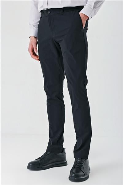 Siyah Pamuklu Yandan Cepli Casual Slim Fit Jogger Pantolon 1003240206