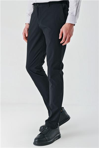 Siyah Pamuklu Yandan Cepli Casual Slim Fit Jogger Pantolon 1003240206