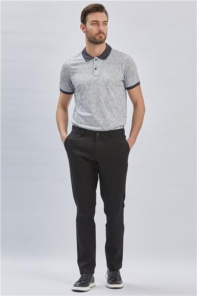 Siyah Pamuklu Yandan Cepli Casual Comfort Fit Chino Pantolon 1003240160