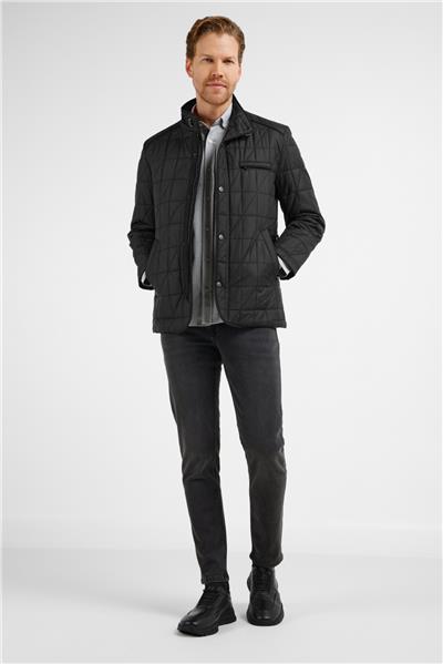 Siyah Dik Yaka Slim Fit Classic Kaban 1008255153