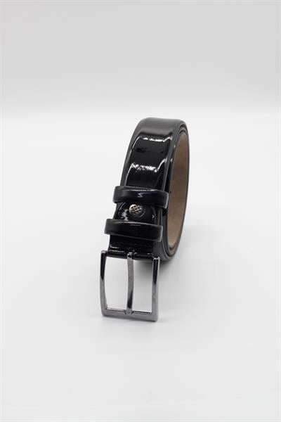 Siyah Dikişsiz Antik %100 Suni Deri Kemer 1046245006_003