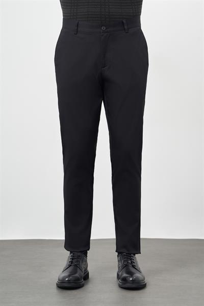 Siyah Pamuklu Yandan Cepli Casual Comfort Fit Chino Pantolon 1003245164