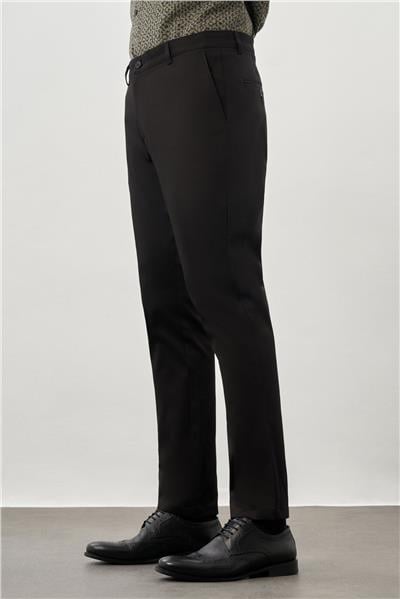 Siyah Pamuklu Yandan Cepli Casual Comfort Fit Chino Pantolon 1003245169